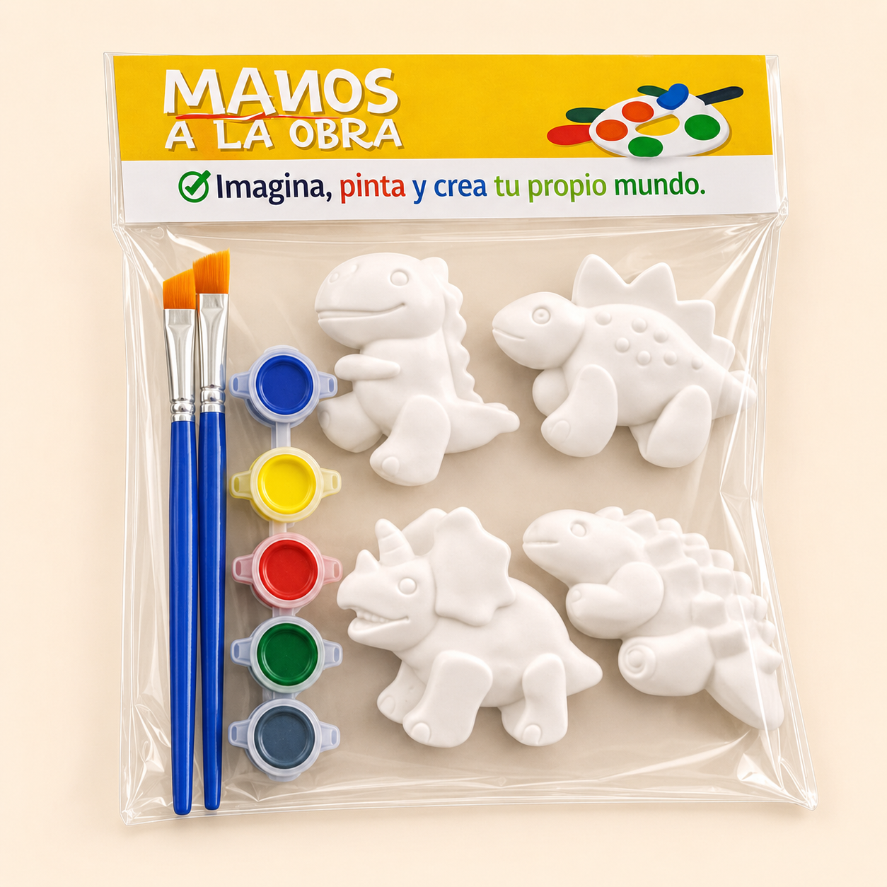 ChatGPT Image 29 ago 2026, 11_00_46 p.m. Kit creativo de figuras para pintar – Dinosaurios - Imagen 1